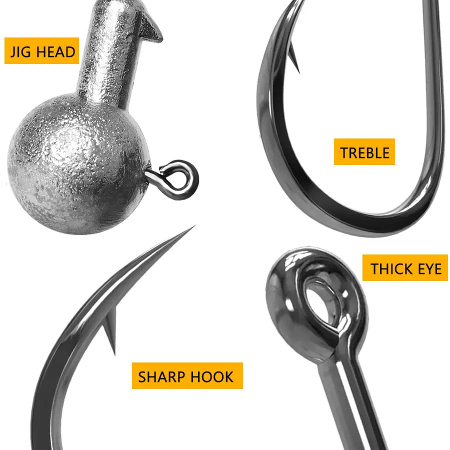 Fishing hook (1g - 28g) crank Jig head